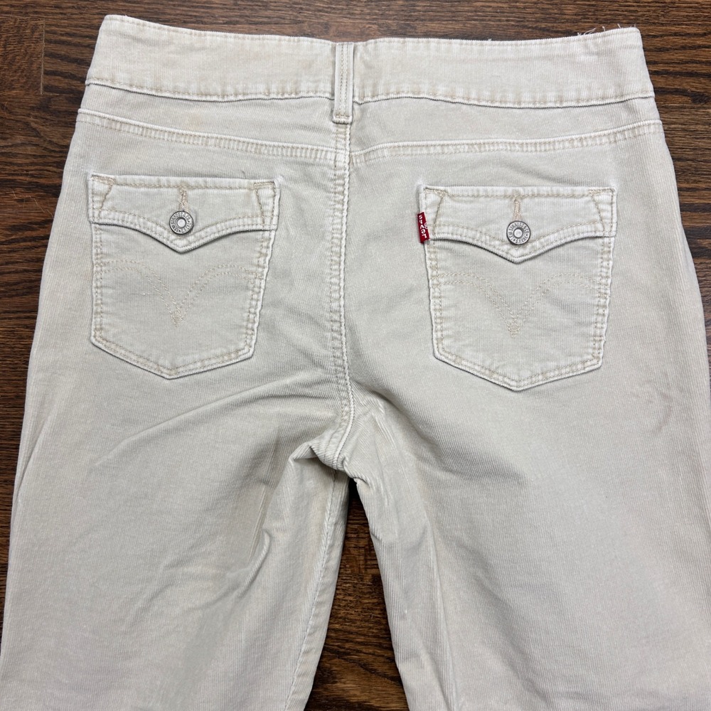 Levis 526 Slender Boot Corduroy Pants Beige Cream Size 10M Mid Rise Bootcut Y2K - Picture 10 of 10